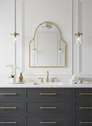 Gold Brass Arch Mirror - Handmade Brass Wall Mirror