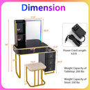 Vanity Table Set with RGB LED Lights and Wireless Charging Station by LJGDeals