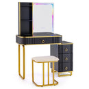 Vanity Table Set with RGB LED Lights and Wireless Charging Station by LJGDeals