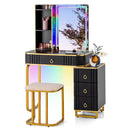 Vanity Table Set with RGB LED Lights and Wireless Charging Station by LJGDeals