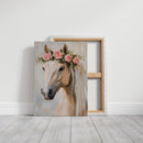 Petal-Crowned Horse Elegance