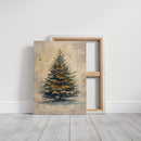 Illuminated Pines in Winter's Embrace