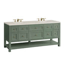 James Martin Breckenridge 72" Double Bathroom Vanity, Smokey Celadon