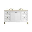 James Martin Chicago 60" Double Bathroom Vanity, Glossy White