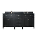 James Martin Brittany 72" Double Bathroom Vanity, Black Onyx