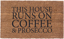 Coffee and Prosecco Vinyl Coir Doormat