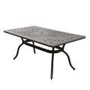 Modern Outdoor Mesh Aluminum Black 67-in Rectangle Patio Dining Table