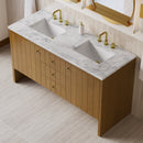 James Martin Hudson 60" Double Bathroom Vanity, Honey Oak
