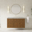 James Martin Laurent 48" Dual Mount Single Bathroom Vanity, Honey Oak