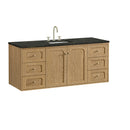 James Martin Laurent 60" Dual Mount Single Bathroom Vanity, Light Natural Oak