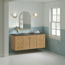 James Martin Laurent 60" Dual Mount Single Bathroom Vanity, Light Natural Oak