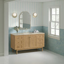 James Martin Laurent 60" Dual Mount Single Bathroom Vanity, Light Natural Oak