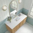 James Martin Laurent 60" Dual Mount Single Bathroom Vanity, Light Natural Oak