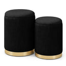 Velvet/Linen Fabric Storage Ottoman Set of 2 by LJGDeals