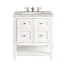 James Martin Breckenridge 30" Single Bathroom Vanity, Bright White