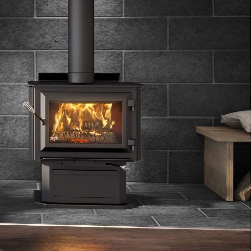 Ventis Small Wood Direct Vent Wood Stove On Pedestal With Blower (SAK35042)