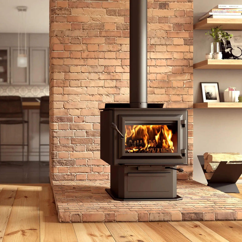 Ventis Small Wood Direct Vent Wood Stove On Pedestal With Blower (SAK35042)