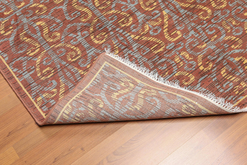 5' x 8' Hand Knotted 100% Wool Transitional Oriental Area rug Rust