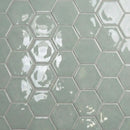 Verdant Crackled Hexagon 5 Ceramic Tiles 5x5