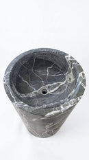 Black Granite Pedestal Bathroom Sink Column 16 Inch