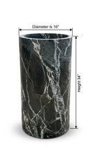 Black Granite Pedestal Bathroom Sink Column 16 Inch