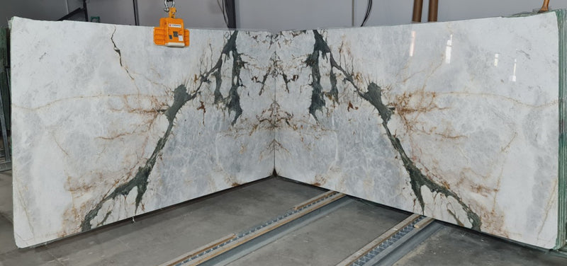 Verde Bookmatching Polished Marble Slab