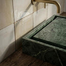 Verde Tia Honed Bauhaus Marble Sink 20x20