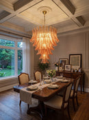 Gorgeous Murano Felci Amber Glass Chandelier