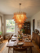 Gorgeous Murano Felci Amber Glass Chandelier