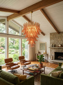 Gorgeous Murano Felci Amber Glass Chandelier