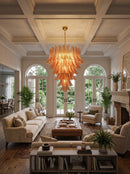 Gorgeous Murano Felci Amber Glass Chandelier