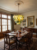 Elegant Green Murano Disc Chandelier