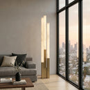 Vertical Alabaster Geometric Floor Lamp