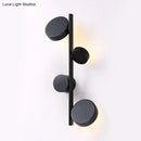 GobekUsa Vertical Linear Sconce Light: Black/Gold Finish, Post-Modern Design with 3 LED Metal Wall Lamp Heads