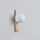 Vertical Travertine Ball Wall Sconce