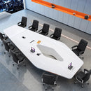 Vertix · White Conference Room Table, Tapered Hexagon