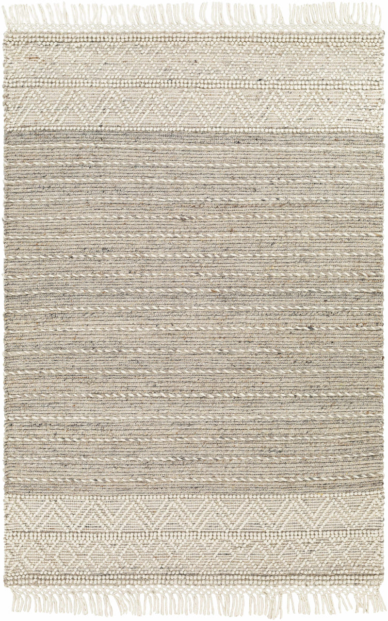 Cream Veruela Wool Blend Braided Tassel Area Rug - Clearance