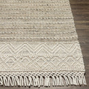 Cream Veruela Wool Blend Braided Tassel Area Rug - Clearance