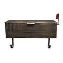 Antique Bronze American Flag Metal Wall Mounted Mailbox with Hangers