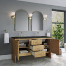 James Martin Hudson 60" Double Bathroom Vanity, Light Natural Oak
