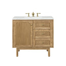 James Martin Laurent 36" Dual Mount Single Bathroom Vanity, Light Natural Oak