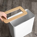 Trash Can - Rectangle - Steel + Wood by Yamazaki Home
