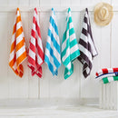 Cotton Velour Cabana Stripe Beach Towel - Novia Collection by Great Bay Home