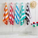 Cotton Velour Cabana Stripe Beach Towel - Novia Collection by Great Bay Home