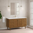 James Martin Laurent 60" Dual Mount Single Bathroom Vanity, Honey Oak