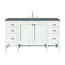 James Martin Addison 60" Single Bathroom Vanity, Glossy White