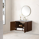 James Martin Amberly 36" Dual Mount Single Bathroom Vanity, Mid-Century Walnut