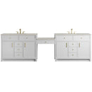 James Martin Bellshire 120" Double Bathroom Vanity, Bright White