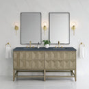 James Martin Emmeline 72" Double Bathroom Vanity, Pebble Oak