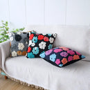 Vibrant 3d floral jacquard pillow case living room cushion cover by Decorbites